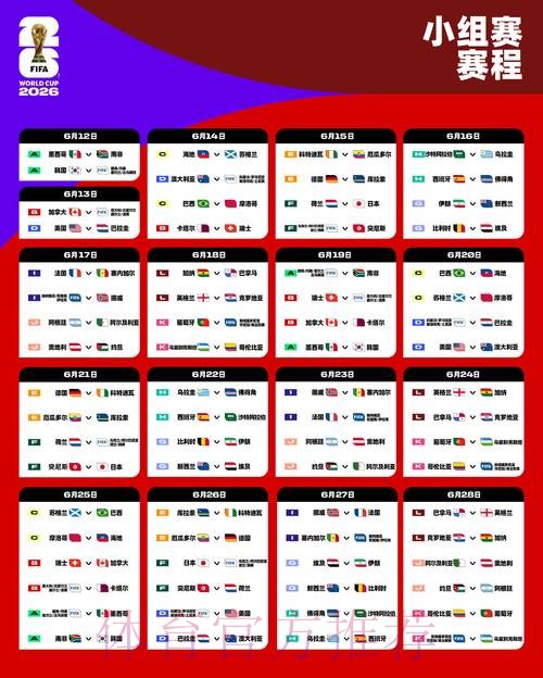 2026世界杯比赛时间更新